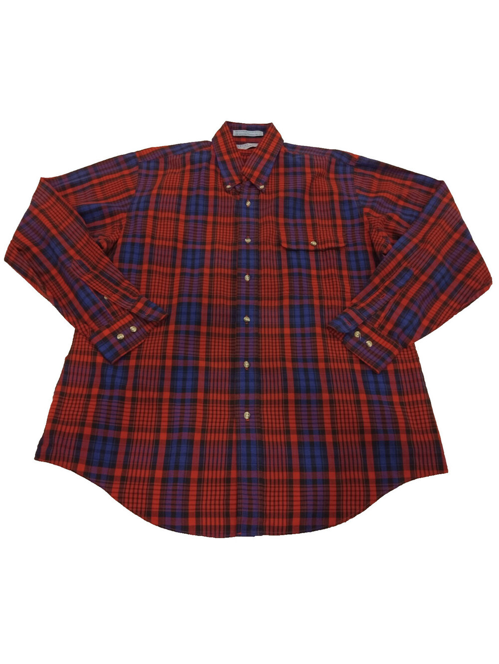 Levi’s Colorgraphs Shirt Mens Large Red Blue Plaid Button Down Long Sleeve L
